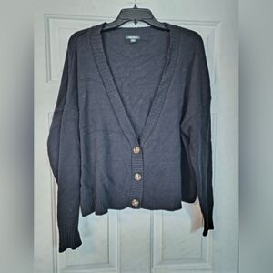 Wild Fable Black Button-Up Cardigan Layering Casual Large